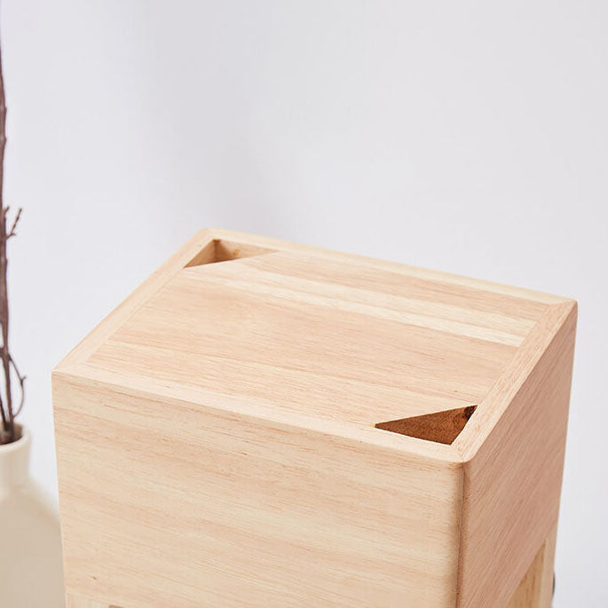 Minimal Rectangular Wooden Melting Table Lamp