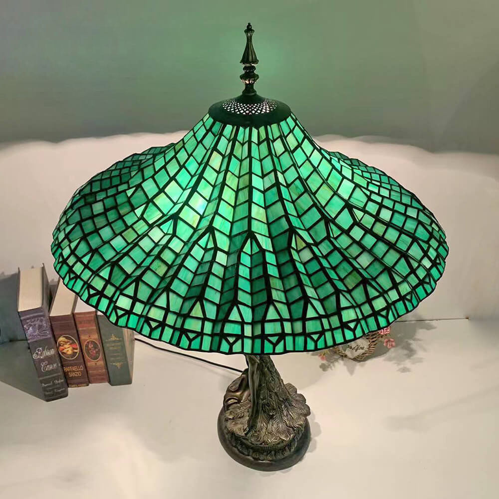 Umbrella Goddess Copper Stained 3-Light Table Lamp