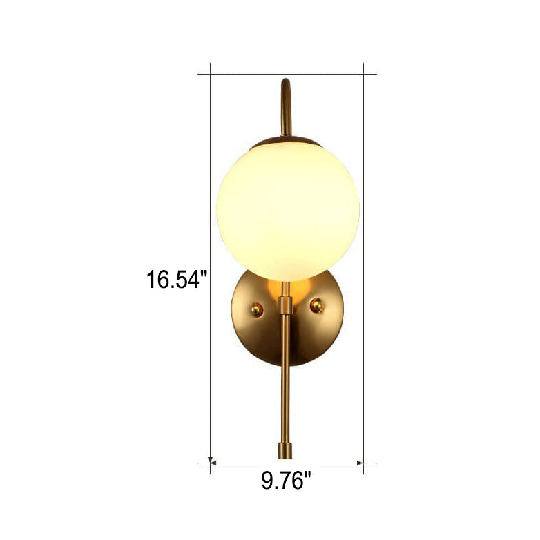 Iron Glass Globe Wall Lamp