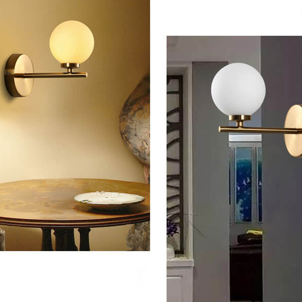 Milk White Round Ball 2-Light Wall Lamp