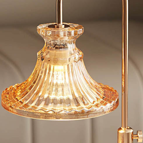 Iron Glass Flower Shape Table Lamp