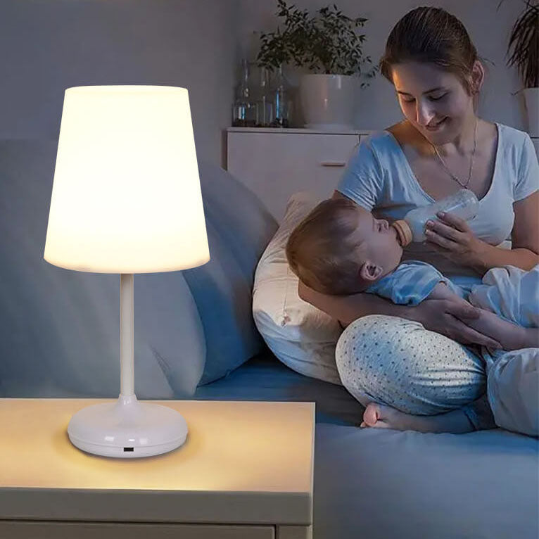 Pure White Mushroom Remote Table Lamp