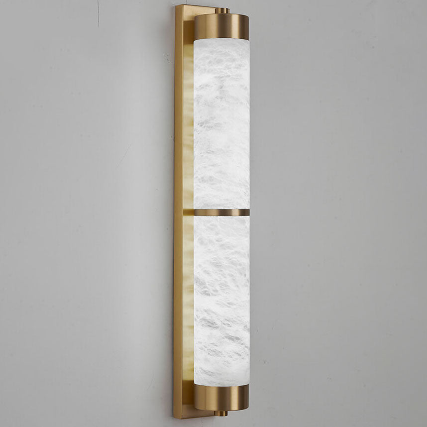 Full Copper Marble Column Wall Lamp