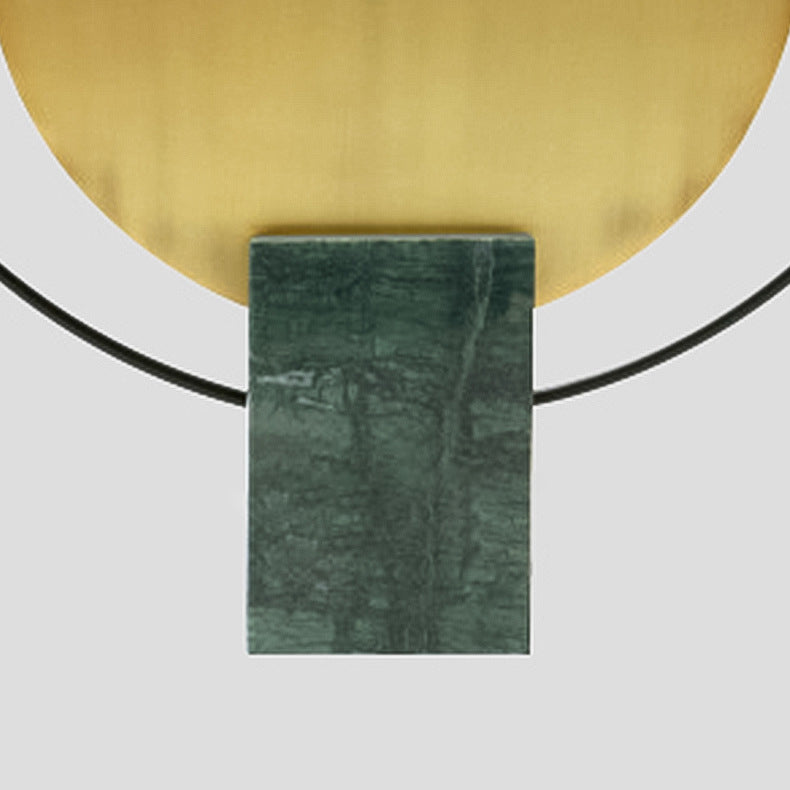 Circle Metal Ring Marble Table Lamp