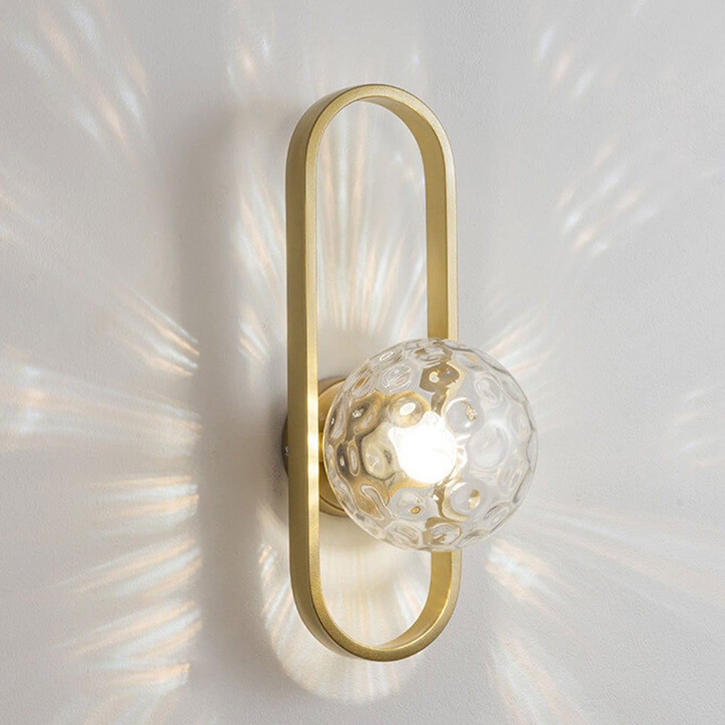 Oval Ring Iron Glass Wall Lamp