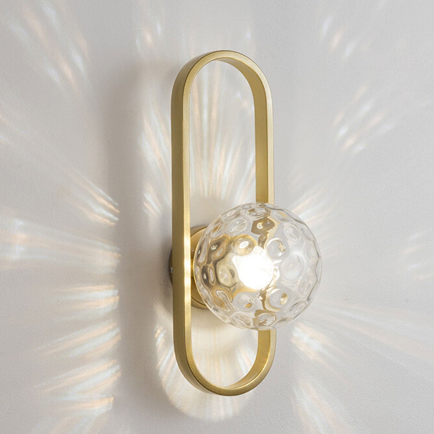 Oval Ring Iron Glass Wall Lamp