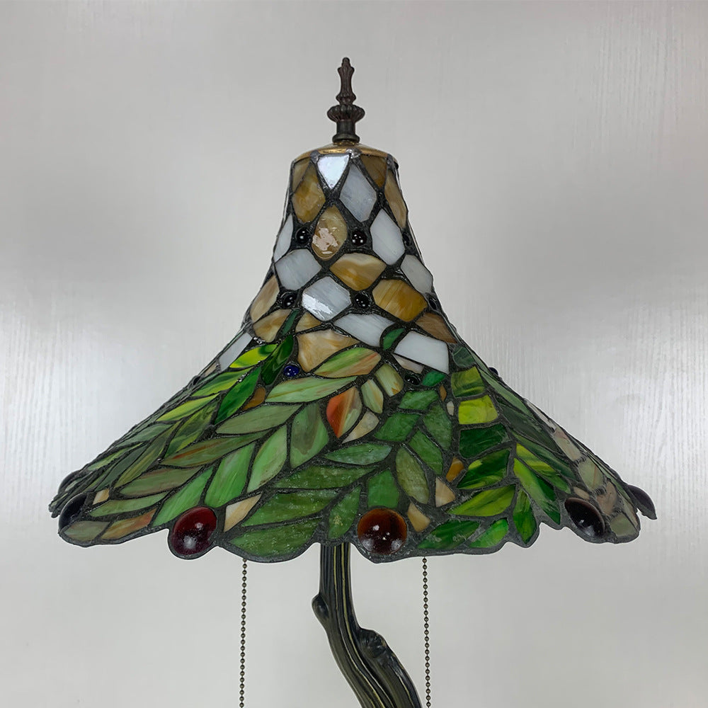 Alloy Glass Horn Flower 2-Light Table Lamp