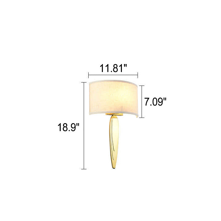Fabric Mirror Stainless Steel Wall Lamp