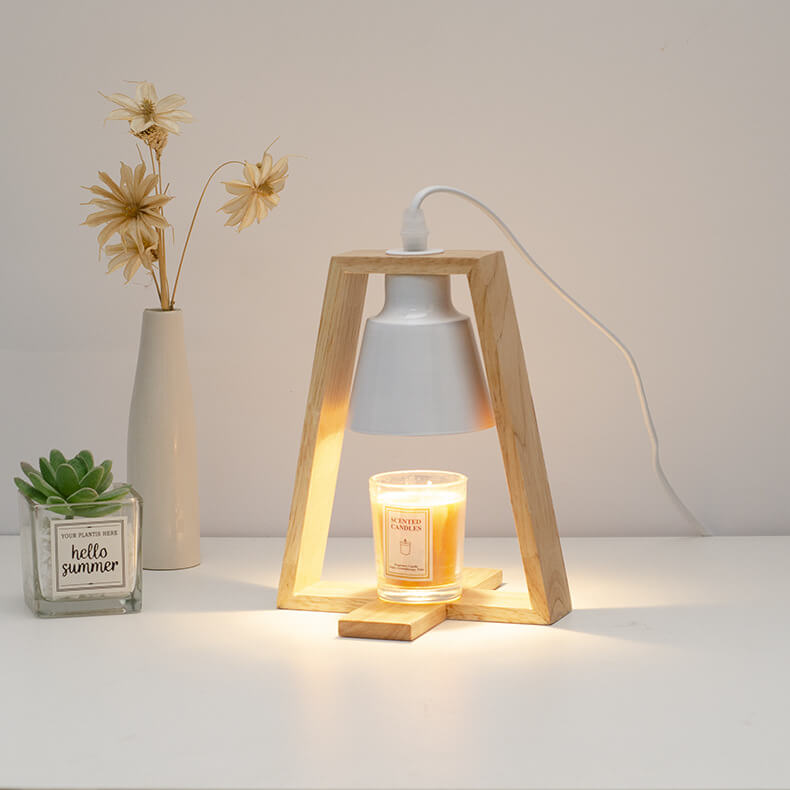 Wood Iron Scented Candle Table Lamp