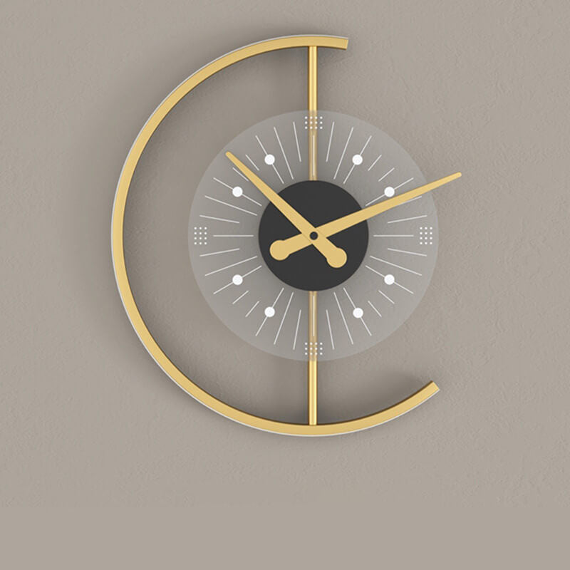 Gold Finish Frame Clock Wall Lamp