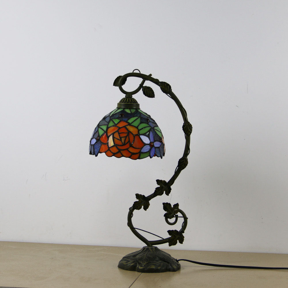 Half Round Flower Vine Table Lamp