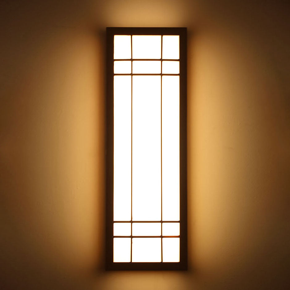 Rectangle Solid Wood Acrylic Wall Lamp