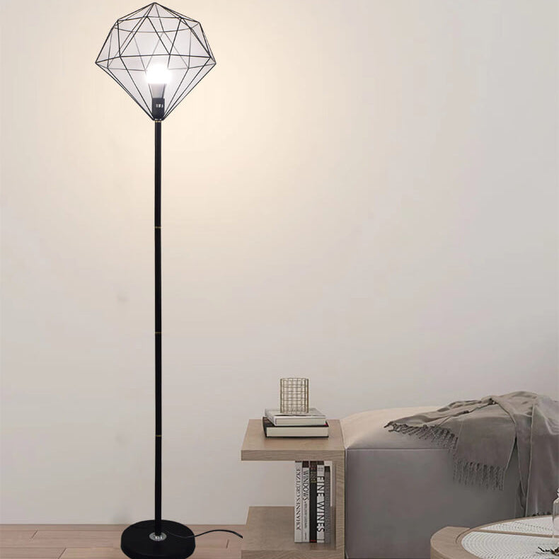 Iron Hollow Diamond Shape Floor Lamp