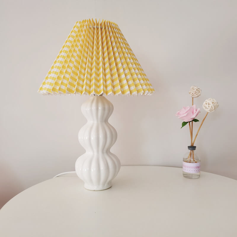 Pleated Ceramic Cloth Table Lamp