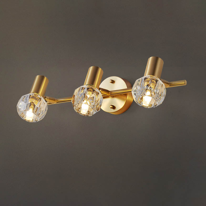 Cylinder Diamond All Brass 2-Light Wall Lamp