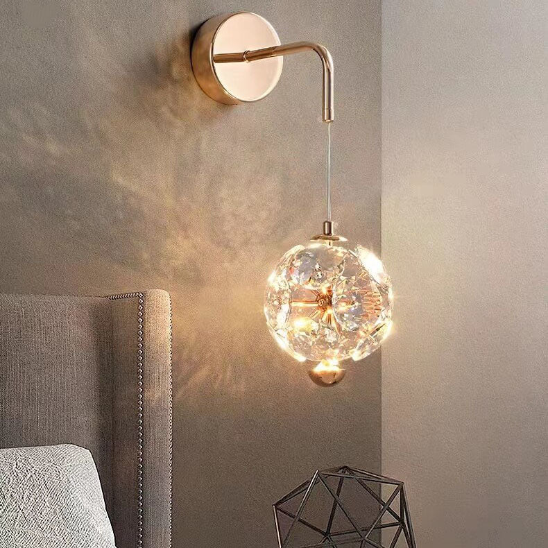 Orb Hardware Crystal Bedroom Wall Lamp