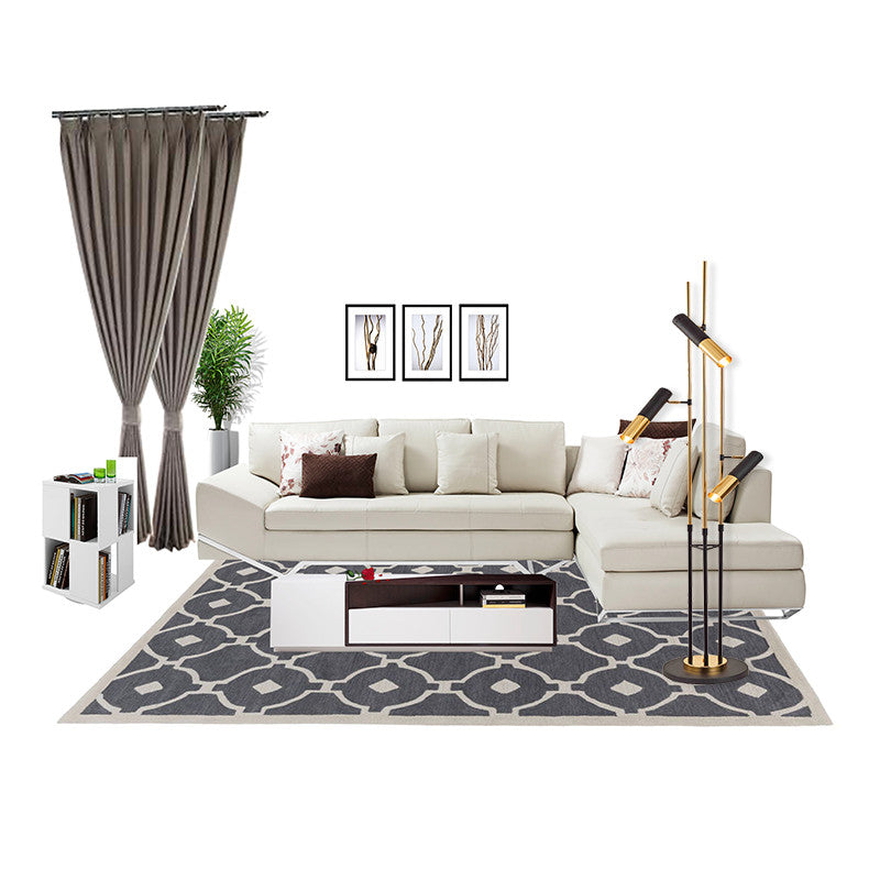 Cylindrical Aluminum Rotation 3-Light Floor Lamp