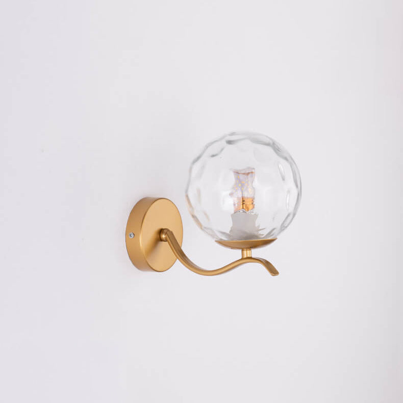 Iron Bracket Spherical Glass Wall Lamp