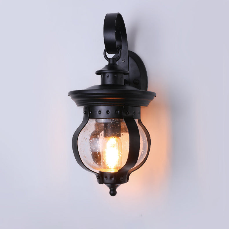 Iron Glass Gourd Shape Outdoor Light
