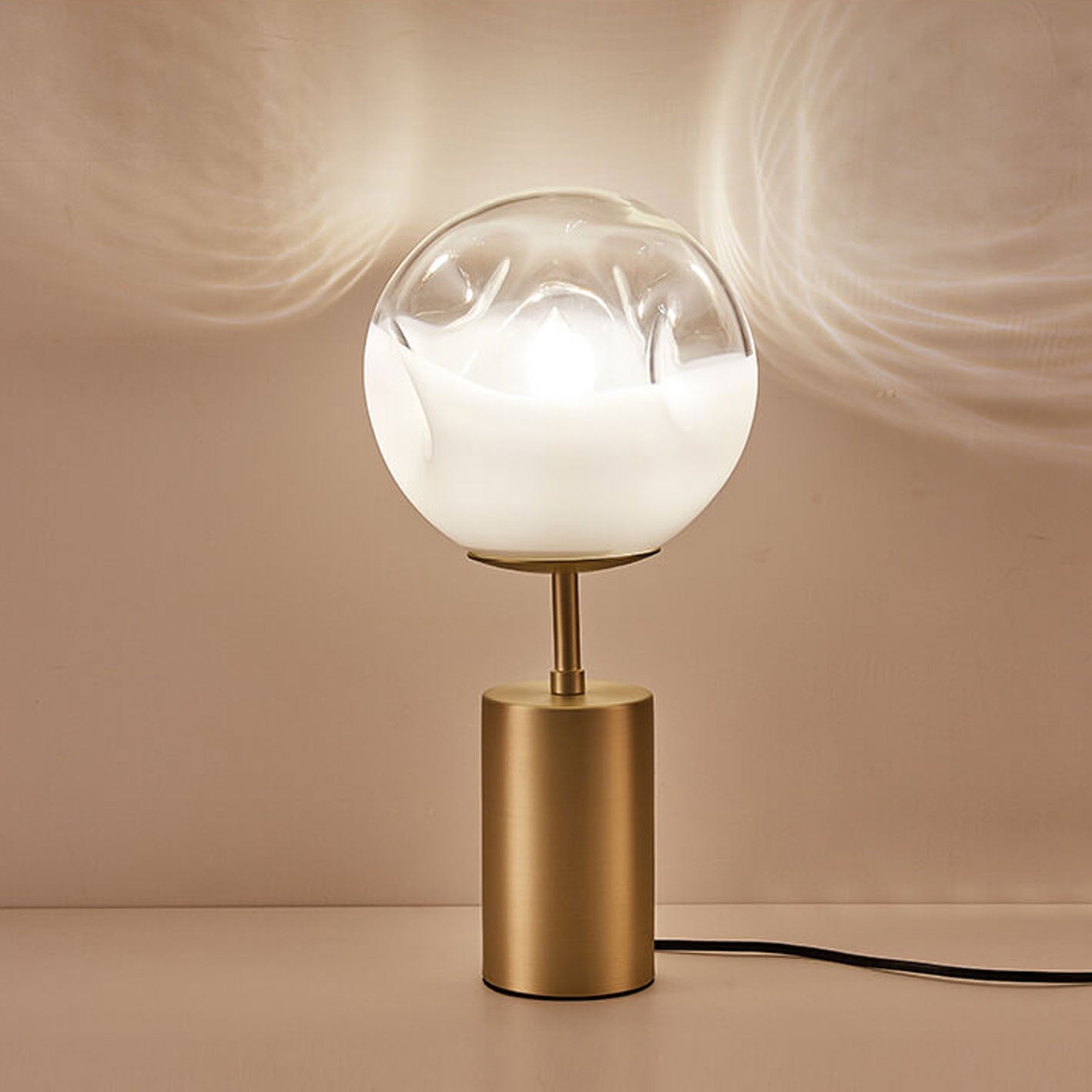 Convex Glass Spherical Table Lamp