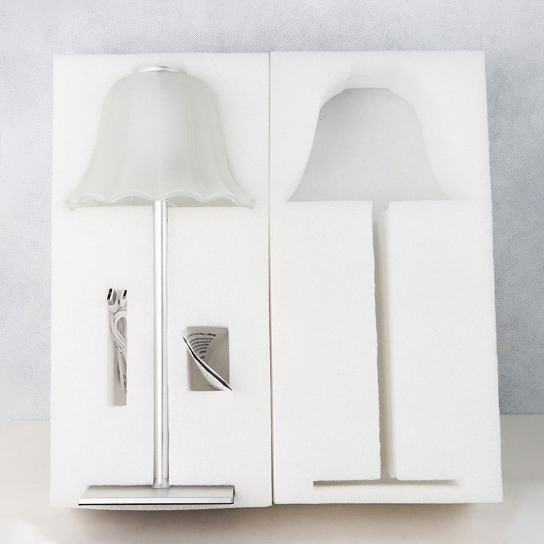 Flower Aluminum Glass Bedroom Table Lamp