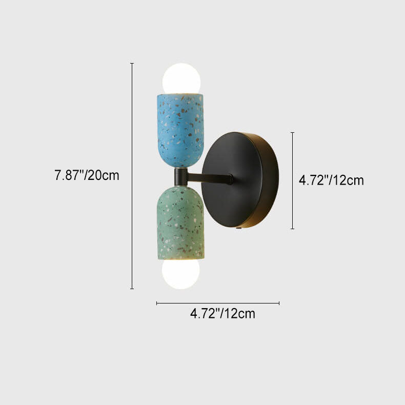 Stone Shaped Iron Cement 2-Light Wall Lamp