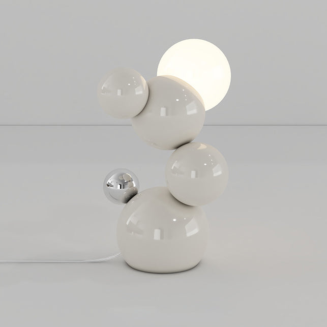 Cream Geometric Abstract Iron Table Lamp