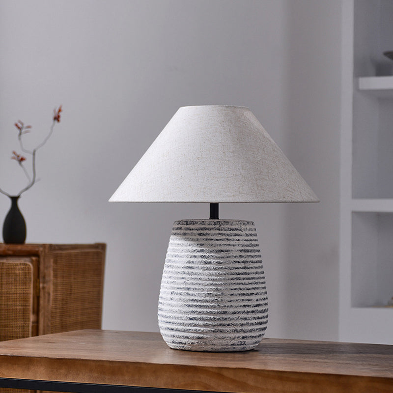 Ceramic Jar Linen Fabric Table Lamp