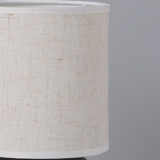 Round Orb Ceramic Fabric Table Lamp