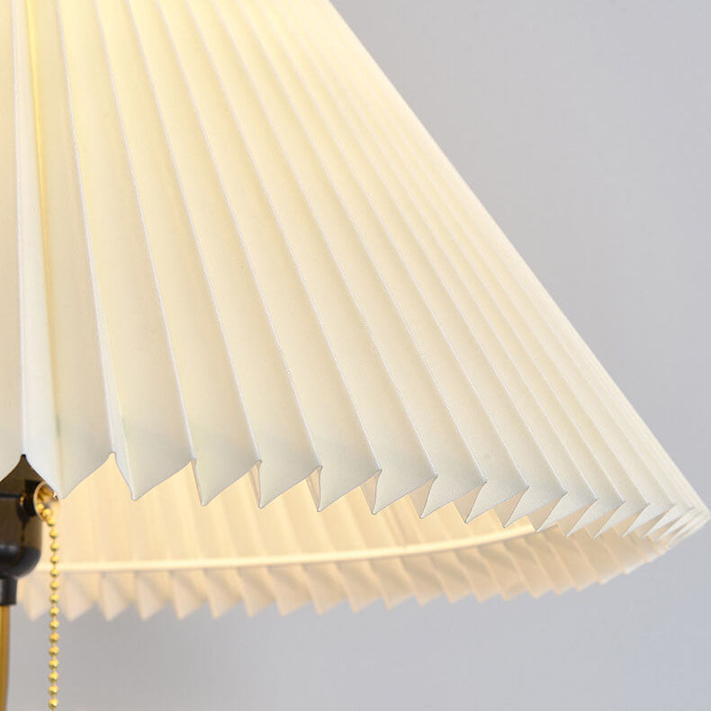 Pleated Cone Marble Floor Lamp