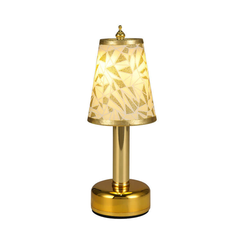 Floral Fabric Tapered Metal Table Lamp