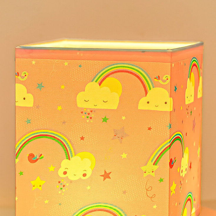 Kids Rectangular Solid Wood Table Lamp