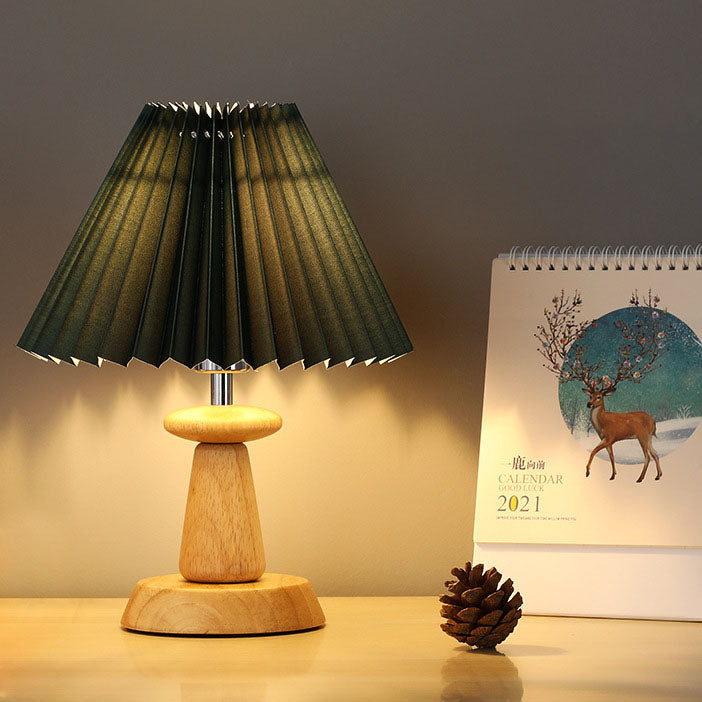 Solid Wood PVC Lampshade Table Lamp