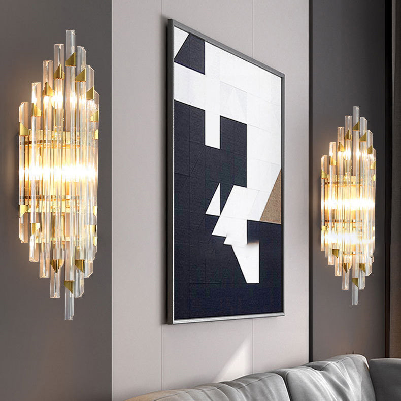Stripe Hardware Crystal 2/4 2-Light Wall Lamp