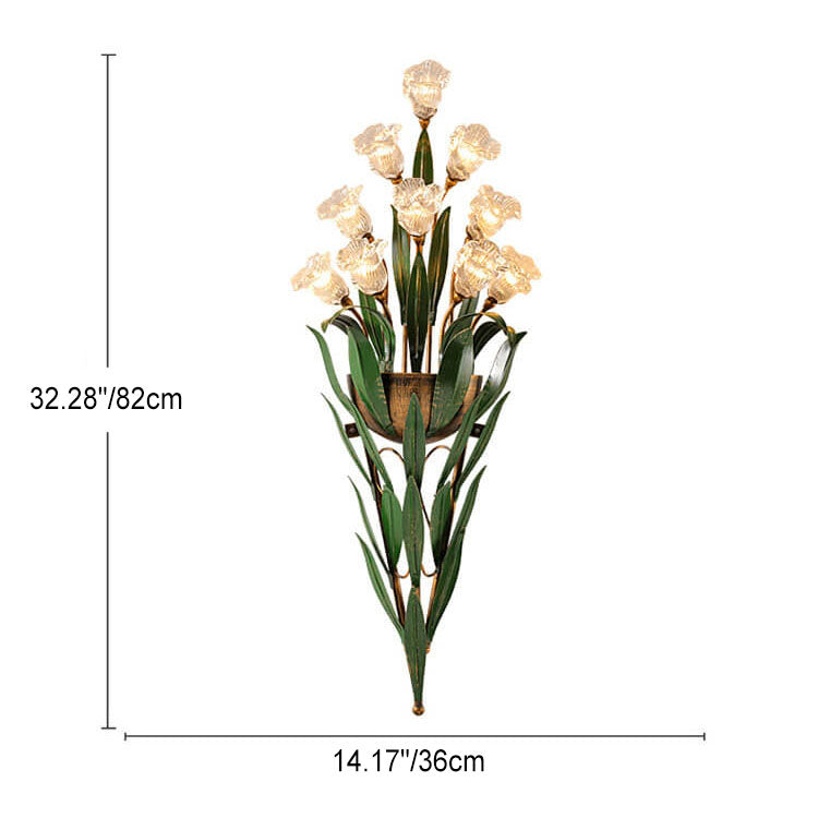 Glass Flower 6-Light Wall Lamp