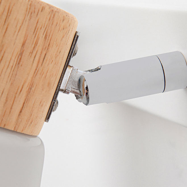 Wood Glass Cone Rotatable Wall Lamp