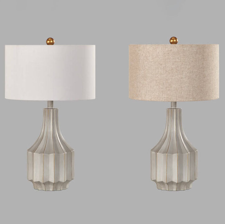 Solid Color Resin Fabric Table Lamp