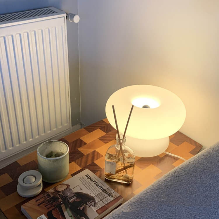 Danish Milk White Mushroom Table Lamp