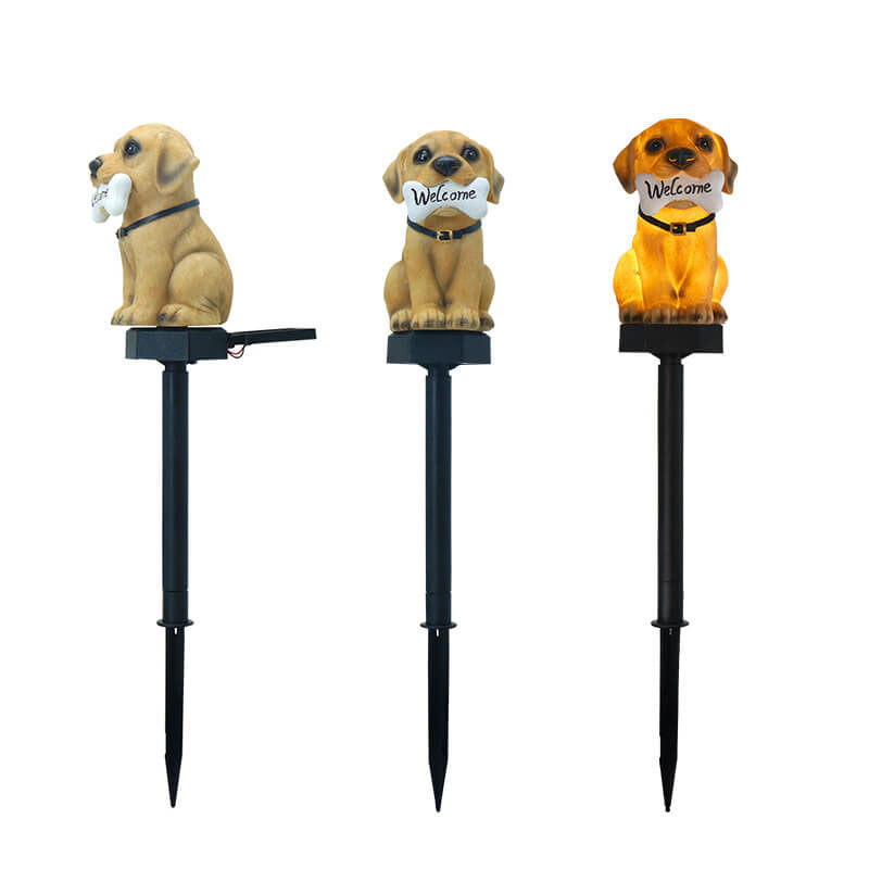 Dog Resin Solar Waterproof Outdoor Light