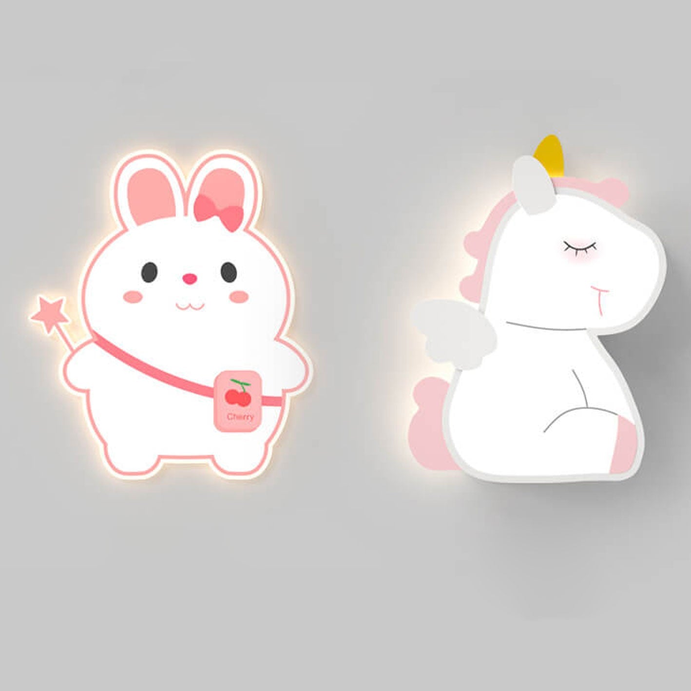 Cartoon Rabbit Unicorn Kids Wall Lamp