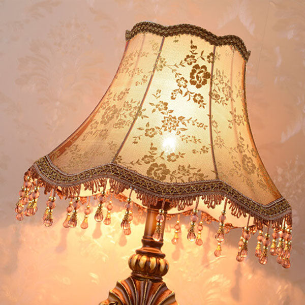 Fabric Tassel Resin Court Table Lamp