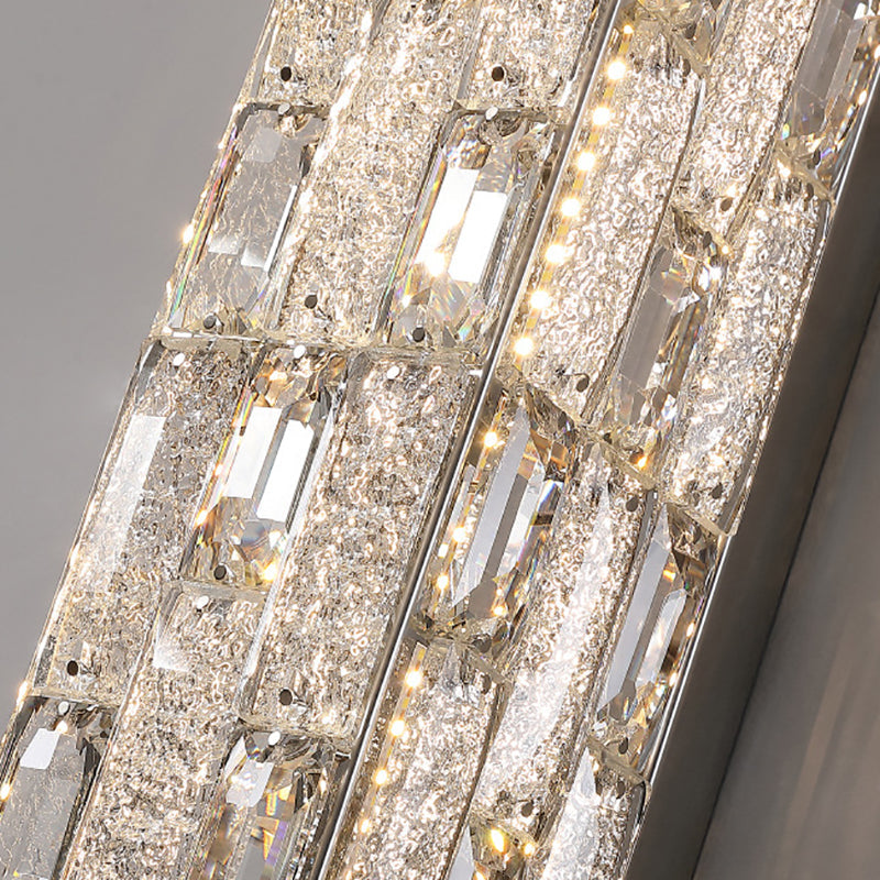 Rectangle Stainless Steel Crystal Wall Lamp