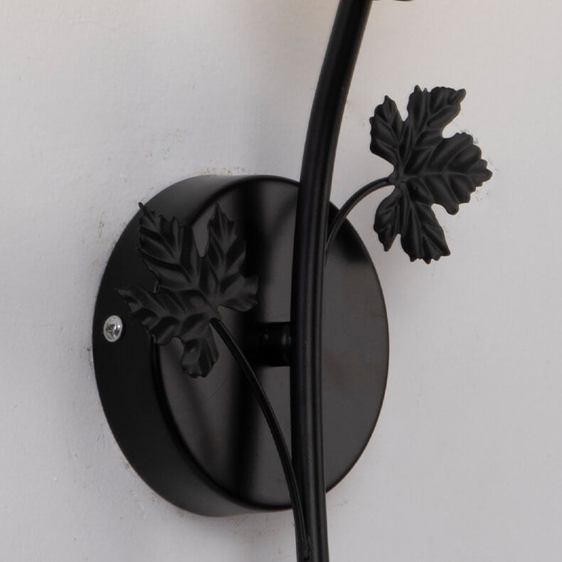 Iron Glass Flower Bud Wall Lamp