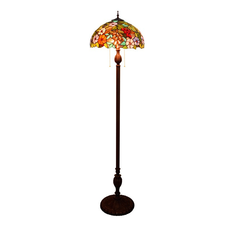 Dome Iron Resin Glass 3-Light Floor Lamp