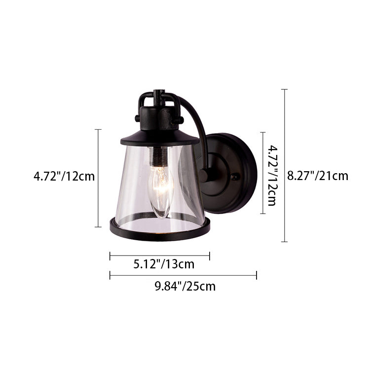Iron Glass Round Hallway Wall Lamp