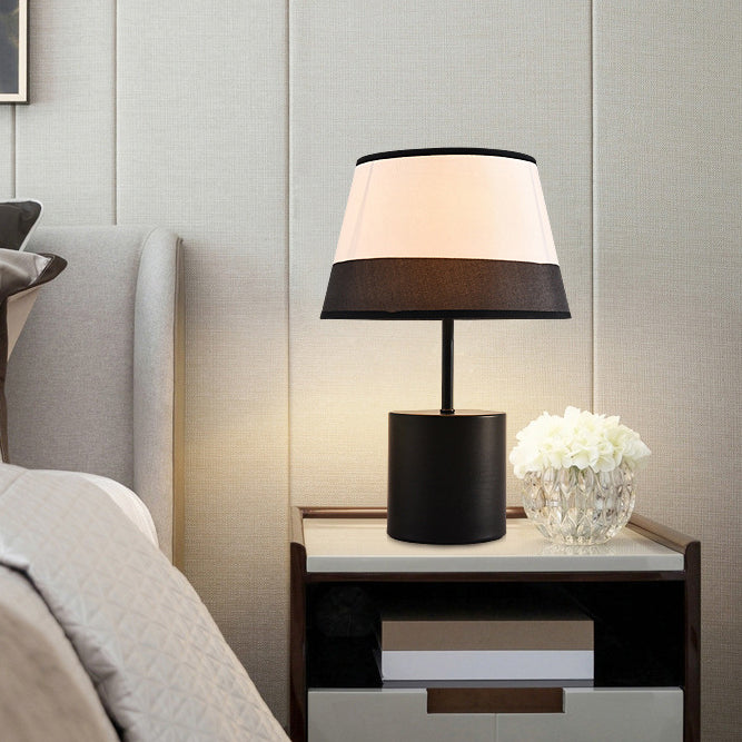 Farmhouse Fabric Metal Conic Table Lamp