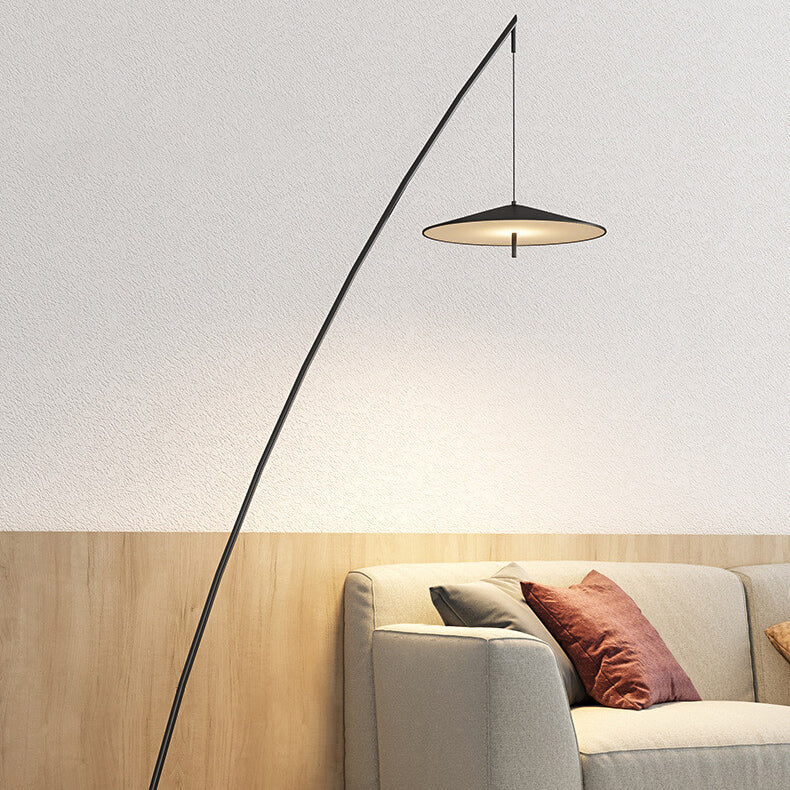 Black Tilt Fishing Rod Floor Lamp