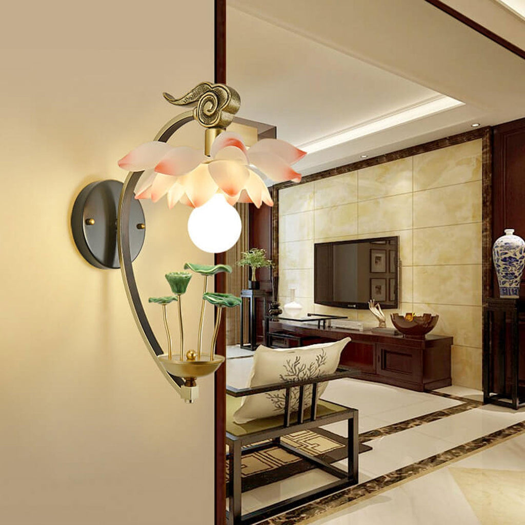 Lotus Ceramic Resin Wall Lamp