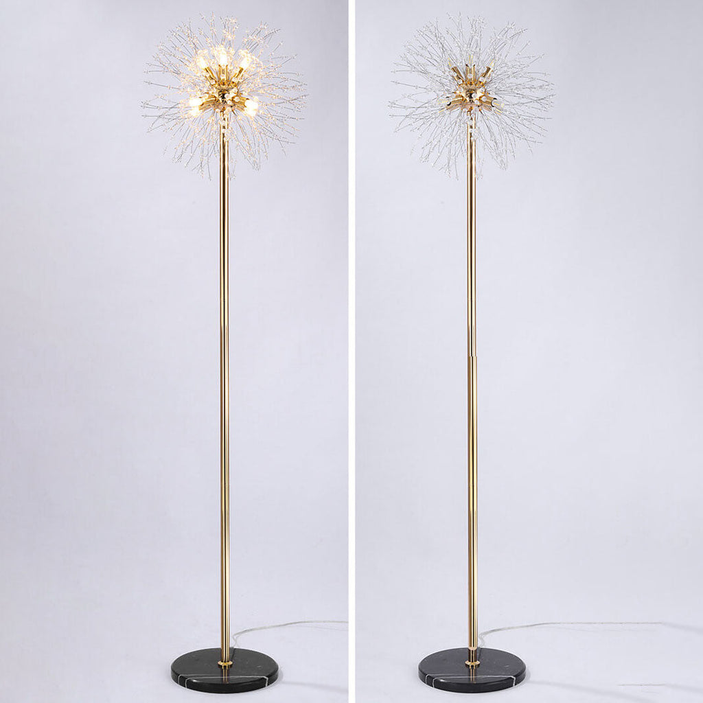 Dandelion Crystal Aluminum Marble 9-Light Floor Lamp