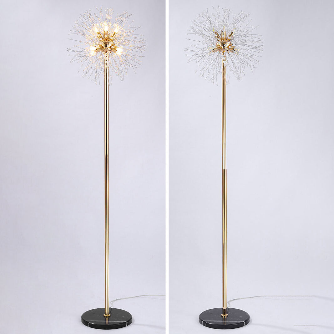 Dandelion Crystal Aluminum Marble 9-Light Floor Lamp